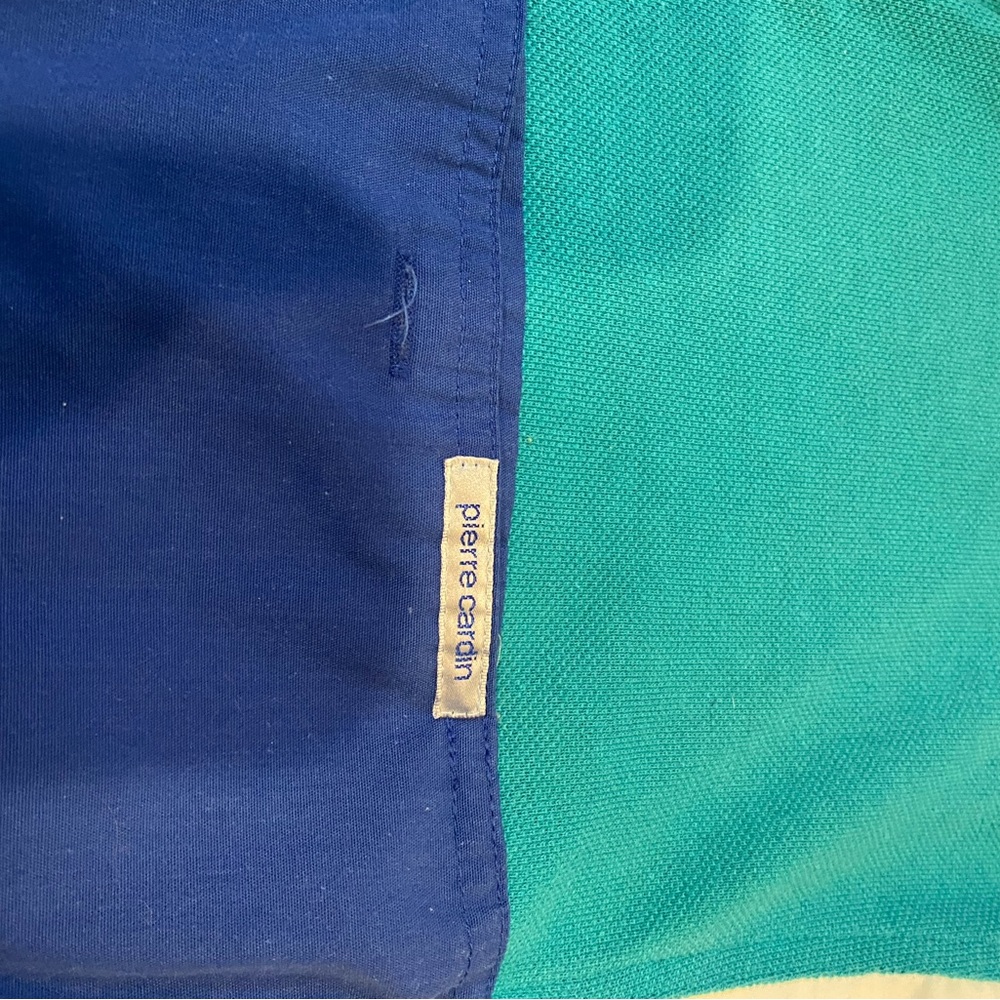 Vintage Pierre Cardin Polo Shirt T Shirt Small 80s Teal Size Medium - Picture 3 of 6